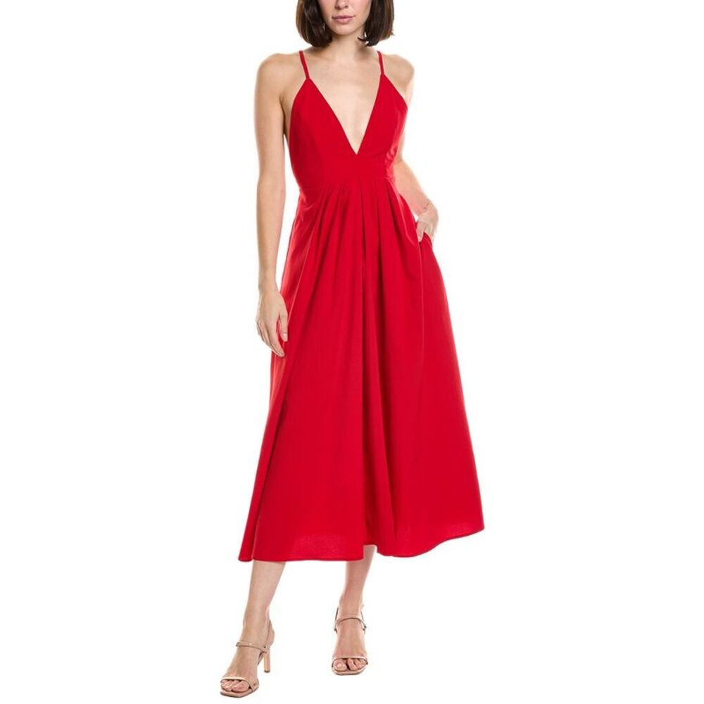 Hl Affair Womens  Sleeveless Midi Dress, Red